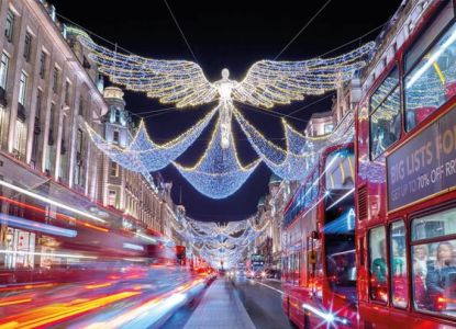 Paseo nocturno de las luces de Navidad en Londres